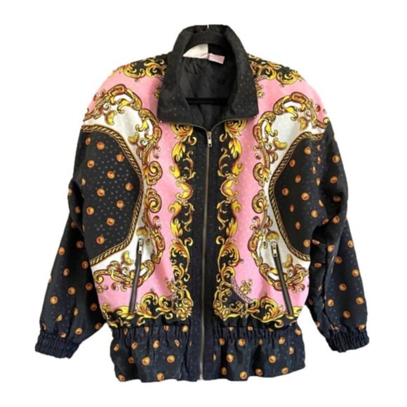 Vintage Baroque Batwing Lined Windbreaker / Light Jacket - Medium - Picture 11 of 12